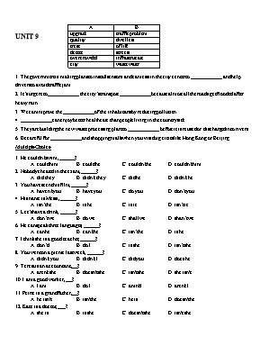 Bài tập Unit 9 môn Tiếng Anh 10 (Sách Thí điểm)